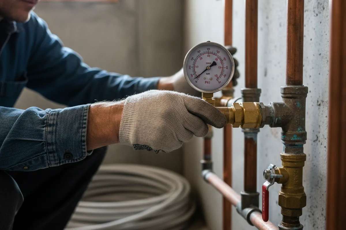 Pressure testing a repaired line during Water Line Repair in North Chicago